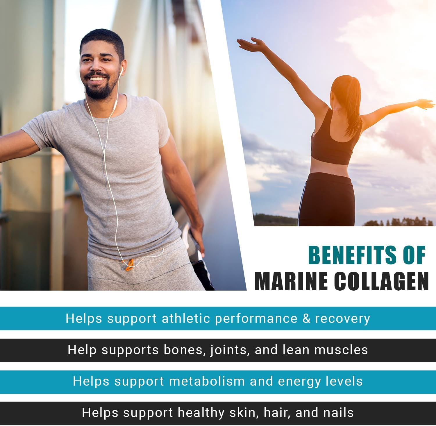 Ancient Bliss Wild-Caught Marine Fish Collagen Peptides Powder, Flavorless, Gluten-Free, 15.87 oz