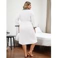 thumbnail image 5 of Ekouaer Plus Size Robe for Women Waffle Knit Bathrobe Short Lightweight Kimono Robes with Pockets Maternity Robe, 5 of 6