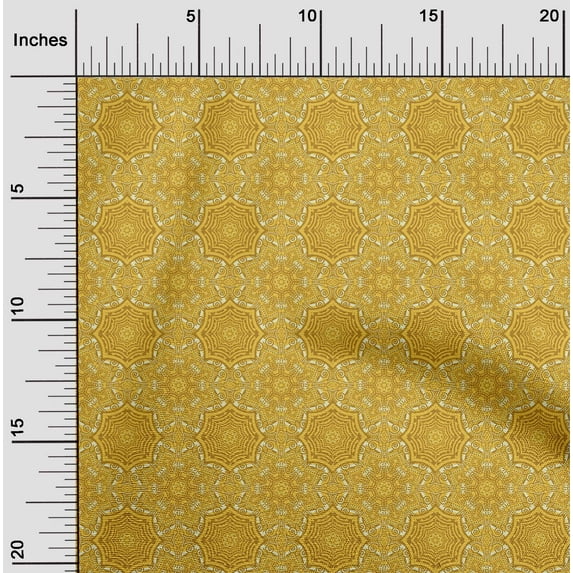 oneOone Organic Cotton Voile Fabric Swirl & Mandala Floral Decor Fabric Printed BTY 42 Inches Wide
