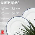 thumbnail image 4 of Red Co. Set of 4 Enamelware Metal Classic 10" Round Dinner Plate, Solid White/Navy Blue Rim, 4 of 9