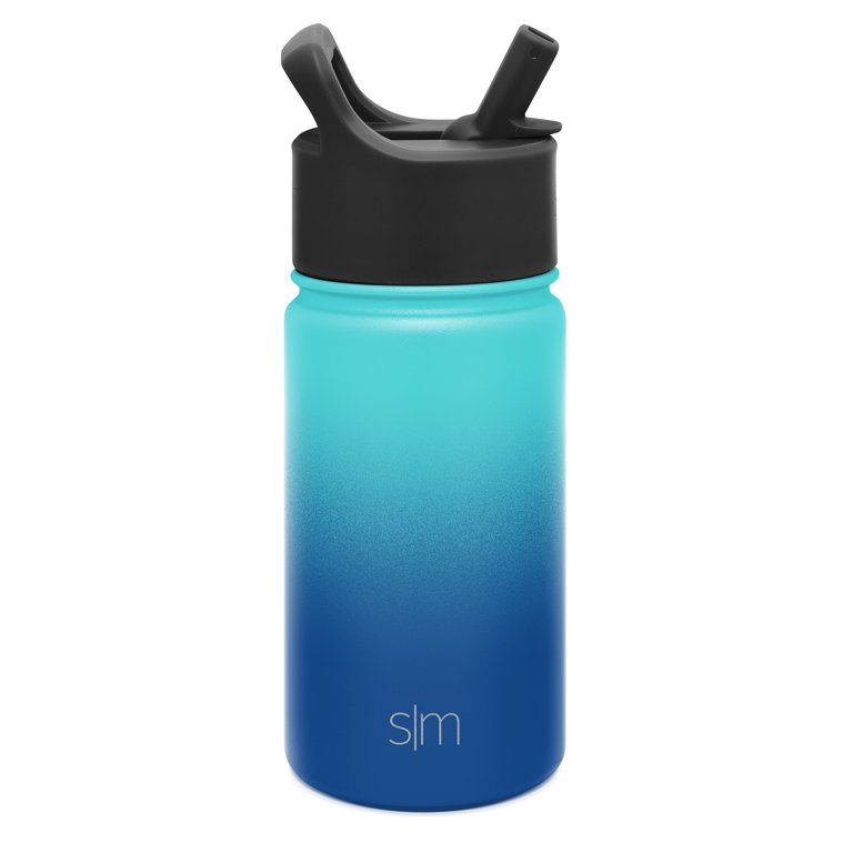 Simple Modern 14 oz Summit Water Bottle with Straw Lid - Hydro Vacuum  Insulated Tumbler Flask Double Wall Liter - 18/8 Stainless Steel Ombre:  Moonlight 