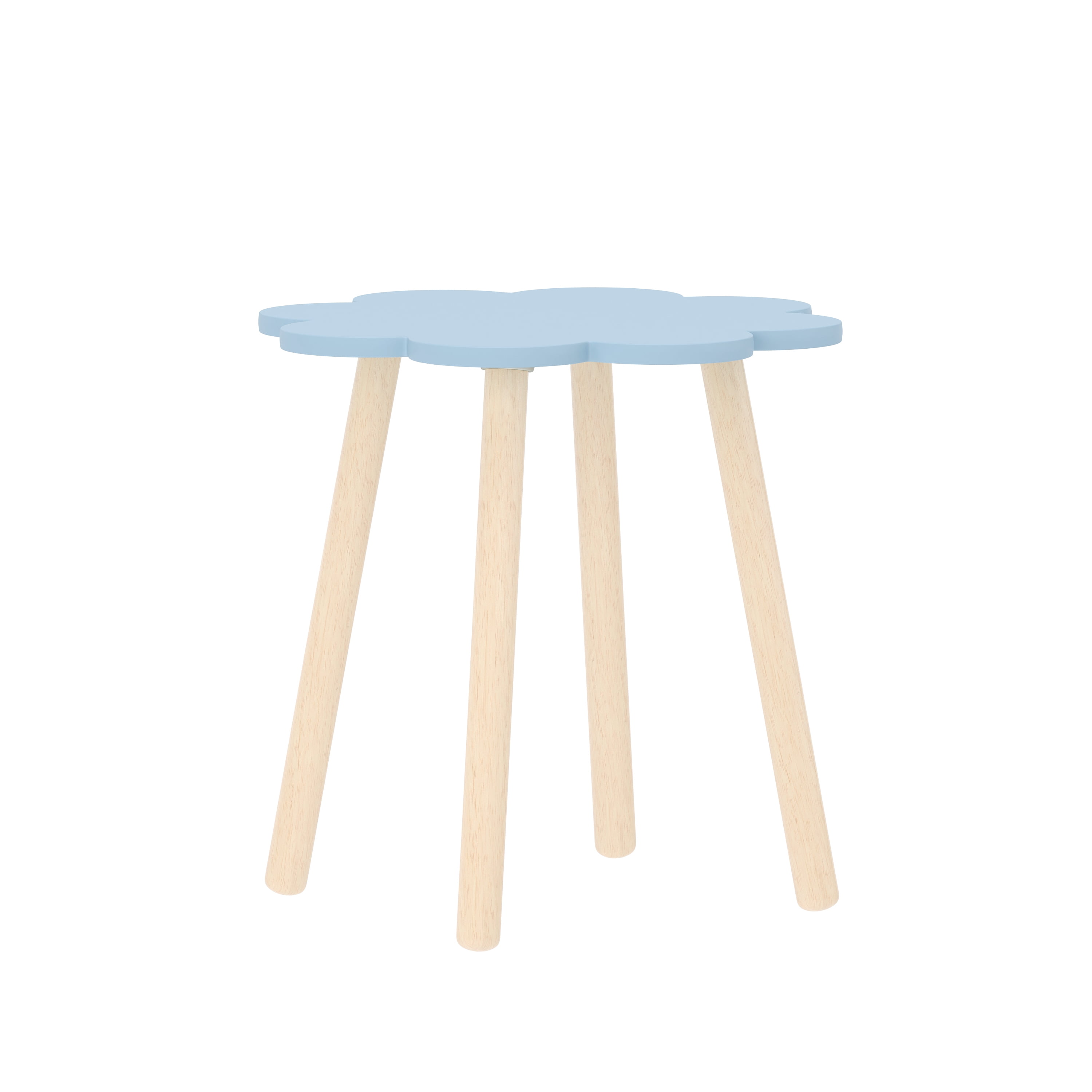Buzz & Bloom Kids 3-Piece Wooden Cloud-Shaped Table and Chairs Set, Blue/Natural