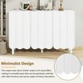 thumbnail image 6 of Lunale Modern Minimalist Shoe Storage Cabinet With 3 Wave Doors, Cream Style Sideboard Buffet for Living Room, White, 6 of 7