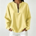thumbnail image 2 of NominalSnug Womens Fleece Sweatshirts with Pockets Half Zip Cotton Pullover Tops Quarter Zipper Hoodies Fall Winter Clothing, 2 of 5