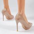 thumbnail image 6 of High Heels Women Pumps Pointed Toe Stilettos Heels Party Shoes Women's Fashionable and Casual Solid Color Shiny Heels Comfortable Slip on Shoes, 6 of 9