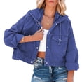 thumbnail image 2 of Chaqueta con capucha de moda NikouMX para mujer con cordón hombros caídos S, 2 of 6