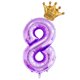 thumbnail image 1 of Globos grnsce Número 8 Morado de 40" con Corona - Set, 1 of 5