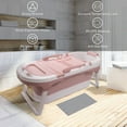 thumbnail image 4 of MYDUD Portable Bathtub - 55" Foldable Collapsible Bathtub for Adult - Free Standing Sweat Steaming Bath, Hot Bath, Ice Bath, Soaking Tub with Lid & Neck Pillow (Pink)…, 4 of 6