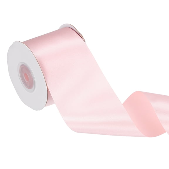 Uxcell Double Faced Light Pink Satin Ribbon, ('2-1/2" x 25 Yards), Solid Fabric Ribbon, Suit for Gift Wrapping/Crafts/Wedding/Decoration/Bows/Bouquet/Floral/Arrangement