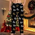 thumbnail image 6 of Christmas Lounge Pants for Men Drawstring Elastic Waist Letter Print Casual Pants Bottoms Xmas Gifts Loose Fit Straight Leg Sleepwear for Men Black M, 6 of 7