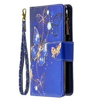 Allytech Zipper Wallet Case for Samsung Galaxy S20 FE 5G, Colorful Pattern Case for Girls Women Credit Cards Holder Wrist Strape Wallet Case Cover for Samsung Galaxy S20 Fan Edition