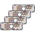 thumbnail image 3 of SKYSONIC Faucet Absorbent Mat 4 Pcs Stylized Snowflakes Kitchen Faucet Splash Catcher Washable Counter Drying Pads Behind Faucet for Kitchen Bathroom, 3 of 7