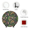 thumbnail image 4 of Balery Forest Animals And Plants Print Bone China Decorative Plate Ceramic Dinner Plates Art Crafts with Display Stand-7in, 4 of 6