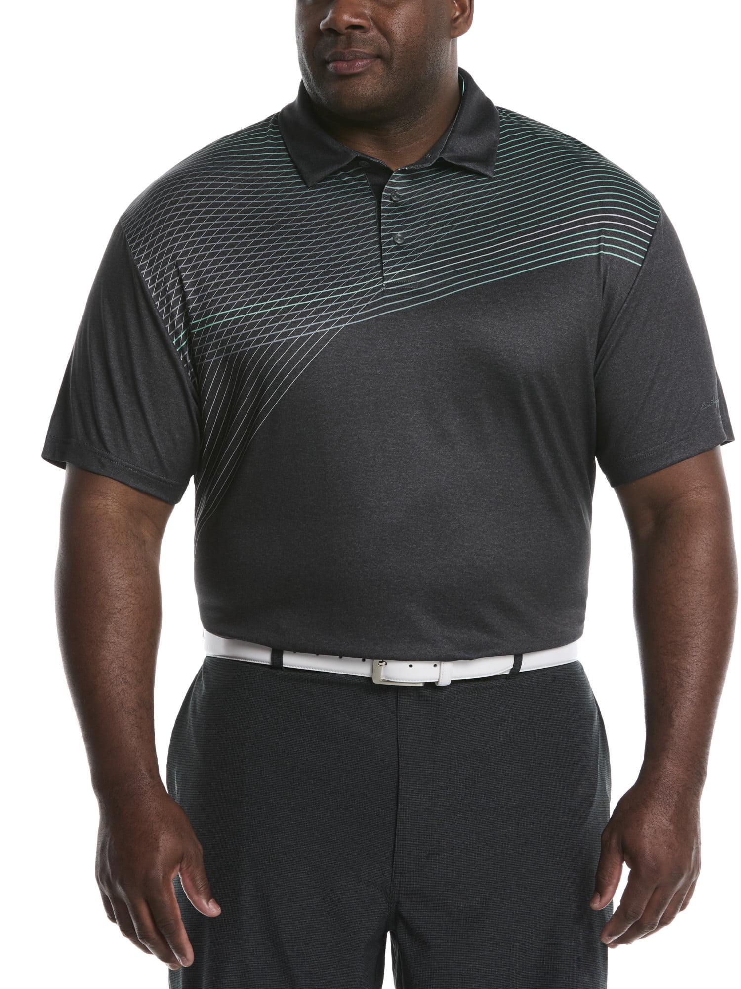 Ben Hogan Men's & Big Men's Assymetric Heather Printed Golf Polo, Sizes S-5XL