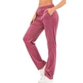 thumbnail image 2 of Ladies' Ultra Soft Velour Tracksuit Pants Active Pants Velour Velvet Jogger Sweatpants Casual Velvet Pants Winter Sweatpants Casual Plush Jogger Pant Activewear Red/Purple/Black/Blue, 2 of 6