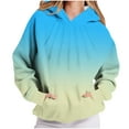 thumbnail image 2 of Chiccall Gradient Hoodie Women Casual Hooded Pullover Sweatshirt Long Sleeve Front Pleated Cute Tops Oversized Clothes 2025 Fall Winter, 2 of 5