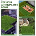 thumbnail image 3 of OULII 9 Pcs Tapis de Pelouse Artificiel Découpable Vert PVC pour Décoration de Table de Sable, 3 of 7