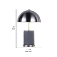 thumbnail image 5 of Benjara Aria 21" Table Lamp- Dome Shade- Round- Gray Faux Leather- Dark Silver, 5 of 5
