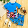thumbnail image 2 of Baby Boy Outfits Toddler Clothes Children's Summer Cotton Solid Printed Short Sleeve Training 0 6 12 18 24 Months 2T 3T Shirt Shorts Set Hoodie Sweatshirt Tops and 2PCS, 2 of 9
