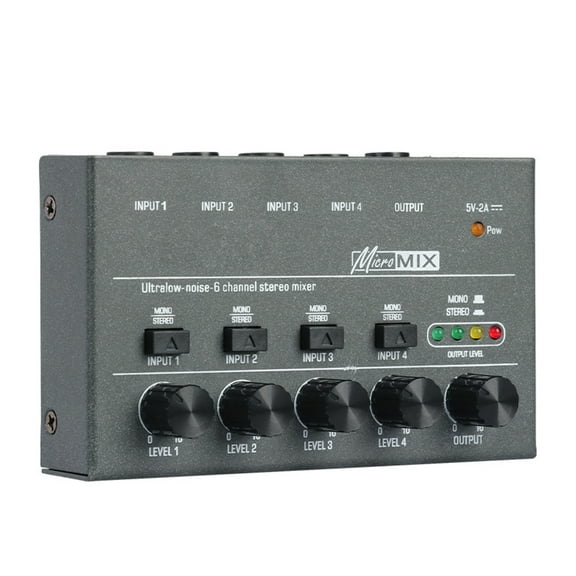 Necvior DX400 Audio Mixer Mini DJ Low Noise Sound Mixer Ultra Compact Professional KTV