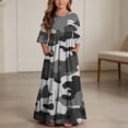 thumbnail image 2 of BLTIBY Boho Dresses for Girls Printed Crew Neck Maxi Dress Summer Home Dresses with Pockets Camouflage 9-10 Years, 2 of 5