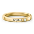 thumbnail image 1 of Stackable Birthstone Ring with Engraving - Aquamarine (March), 1 of 7