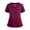 24# Wine, variant on Womens Scrub Tops Summer Casual Solid Color Short Sleeve V Neck Nurse Uniform Work Blouse Loose Workout Pullover Shirt 2025 XL Polyester