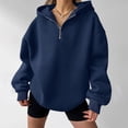 thumbnail image 3 of Womens Zip Up Hoodies Half Zip Pullover Fall Winter Oversized Workout Sweatshirts Y2k Zipper Jackets With Pockets,2XL, 3 of 8