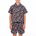 thumbnail image 4 of NIPAXO Boys 2-Piece Shorts Set, Short Sleeve Graphic Tee & Shorts, Nautical Viking Style, Breathable Summer Casual Outfit for Kids, 4 of 6