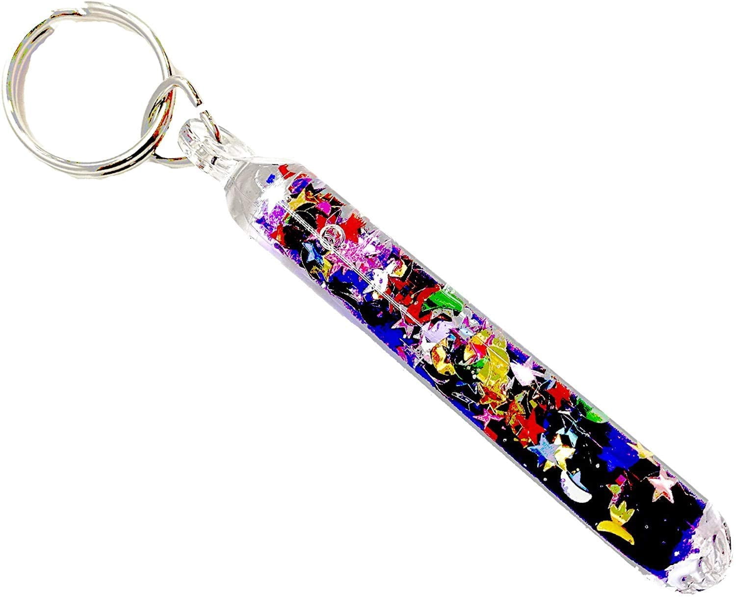 Glitter Wand Key Chain Key Ring Randomly Selected Color Key Tags 4 Pack