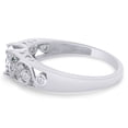 thumbnail image 4 of AFFY Round Shape Simulated Emerald & White CZ Celtic Knot Solitaire Engagement Ring 14k White Gold Over Sterling Silver, Ring Size 5, 4 of 7