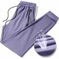 thumbnail image 2 of QATAINLAV Pantalon de Randonnée Léger pour Homme Respirant à Séchage Rapide Pantalon d'Entraînement Uni Décontracté à Cordon de Serrage Pantalon de Pêche Course Jogger avec Poches Violet TTTTG Cadeaux de la Fête des Mères, 2 of 4