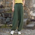 thumbnail image 7 of Sokhug Womens Lantern Pants Linen-Blend High Waisted Drawstring with Pockets Casual Elastic Waist Jogger Trousers, 7 of 7