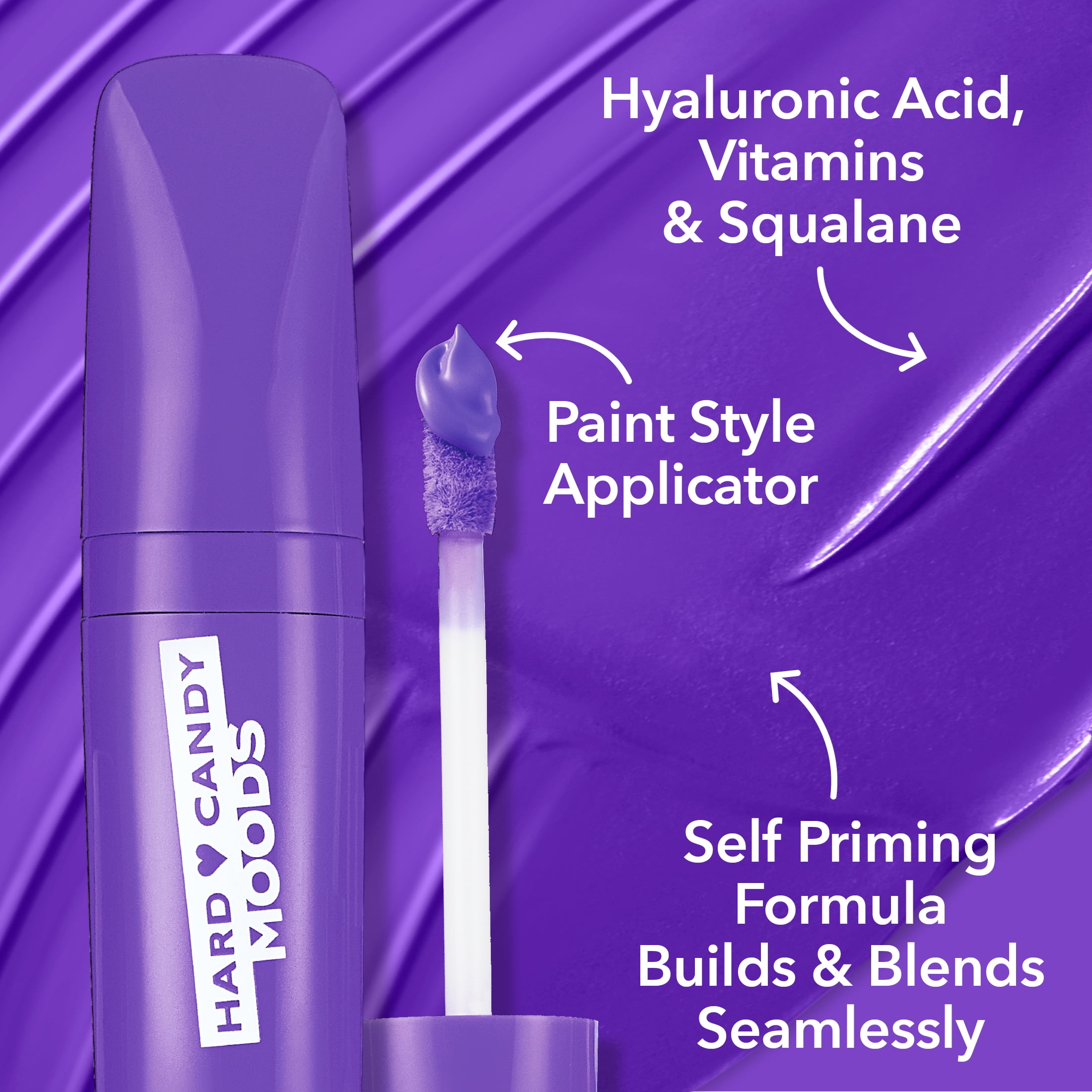 Hard Candy Moods Shadow Paint, Cream Eye Shadow & Shadow Primer, Matte Finish, Vibe, Bold Purple