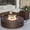 Stone Brown, variant on VENTOPYR 3-Piece Outdoor Terrazzo Round Propane Firepit Table Set w Tank Table, Wind Guard