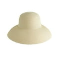 thumbnail image 4 of SSKFHGI Women Panama Straw Hat Hepburn Style Wide Brim Sun 50 Fedora Caps, 4 of 8