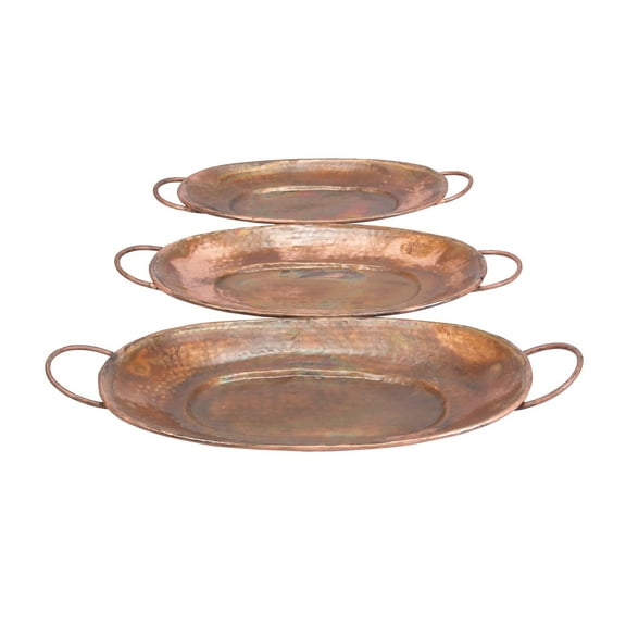 DecMode 27"W, 3"H Copper Metal Tray, 3-Pieces