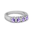 thumbnail image 2 of Genuine Oval 1.25 Cts Amethyst Four Stone 925 Sterling Silver Women Valentines Day Gifts Ring, 2 of 3