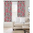 thumbnail image 2 of Red Floral Blackout Curtains, Light Blocking Print Window Curtains, Farmhouse Garden Flowers Botanical Thermal Insulated Window Drapes for Living Room Kitchen Cafe 2 Panels, 84"W x 63"L, 2 of 9
