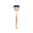 thumbnail image 3 of ANGARA Lab Grown 1.6 Ct Blue Sapphire & Diamond 3 Stone Engagement Ring for Women in 14K Rose Gold (Size-7mm) | September Birthstone, Anniversary Jewelry Gift for Women | Lab-Grown Blue Sapphire Ring, 3 of 8