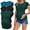 Blue Green + Black + Deep Green, variant on Weardear Maternity Shirts Flying Short Sleeve Side Ruched Pregnancy Tops (3 Pack)