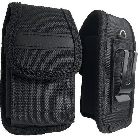 Black Heavy Duty Rugged Clip Case fits Lively Jitterbug Flip2, Flip 2 Flip Phone