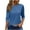 Dark Gray, variant on Wyobmus Women's 3/4 Sleeves V Neck T-Shirts Casual Solid Color Summer Round Neck Tops Casual Basic Tees Green