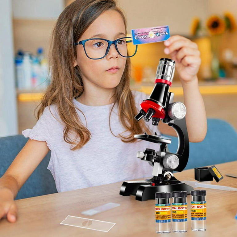 Microscopes for Kids Students, 100X 400X 1200X Compound High Magnification  Beginner Microscope Science Kit, Learning STEM Toy For 8 Up Years Old Kids