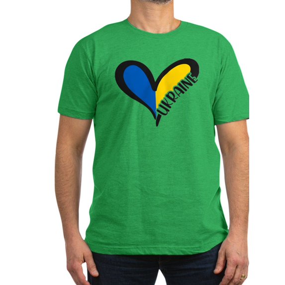 CafePress - Love Ukraine Heart T Shirt - Men's Fitted T-Shirt