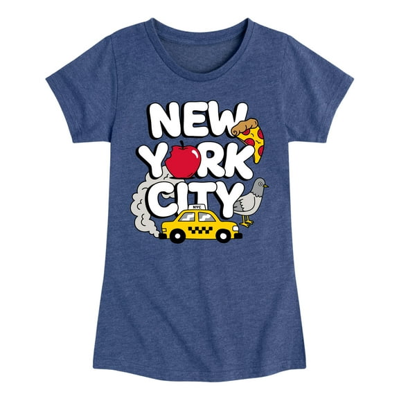 Instant Message - New York City Collage Fitted Short Sleeve Graphic T-Shirt