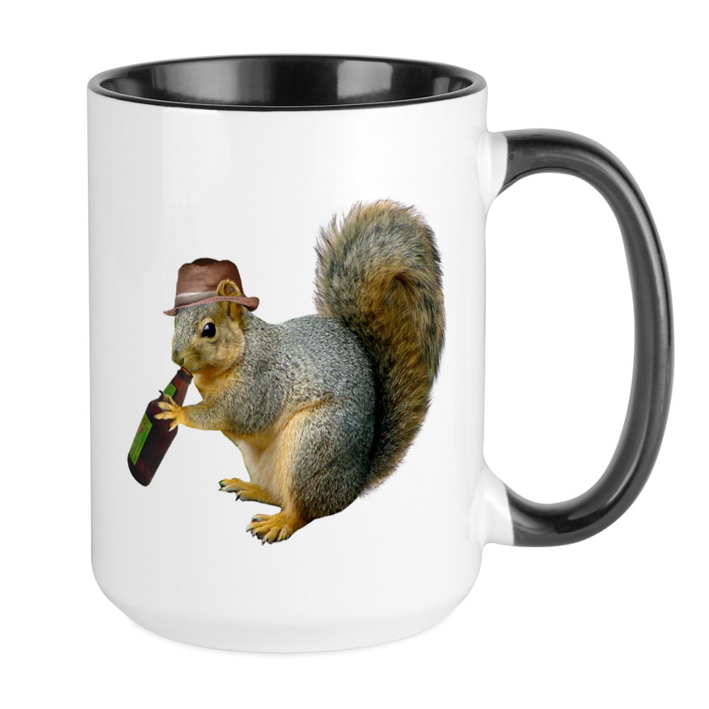 Cafepress Squirrel Beer Hat Large Mug 15 Oz Ceramic Large Mug