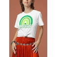 thumbnail image 4 of St Patricks Day Lucky Shamrock Rainbow Juniors Soft T Shirt, 4 of 5