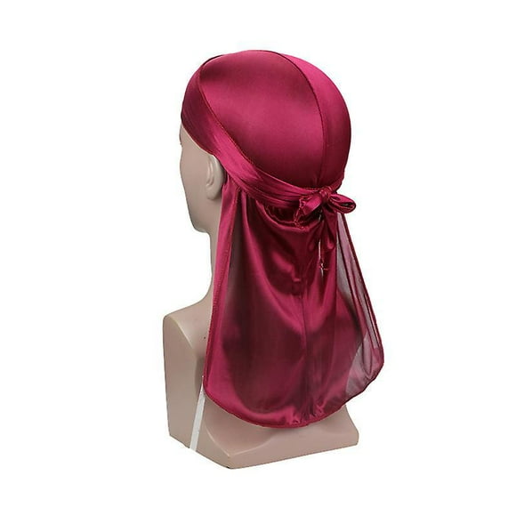 Lishi Black, White, and Wine Red 3-Piece Silky Durags Set for Men