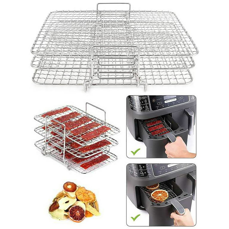 Air Fryer Accessories Air Fryer Racks 3 Layers Stackable Drying Rack  Stacker Trays Kitchen Tool for Oven & Pressure Cooker 7.5x4.9inch 